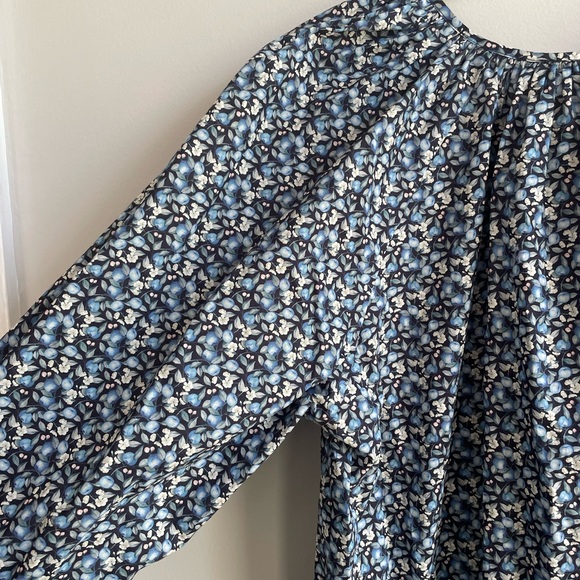 One of a Kind Sample Sale Ann Mashburn Belted Dress in Blue Liberty Fabric Small - Picture 9 of 12